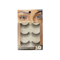 FAKE EYELASH 3 PAIR W/GLUE SOLD QTY12