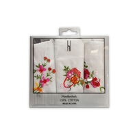 HANKY LADYS PACK 3 EMBROID