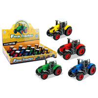 DIE CAST PULLBACK FARM TRACTOR 7.8CM UN12