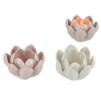 10CM CERAMIC FLOWER CANDLE HOLDER 2ASST SOLD QTY 6