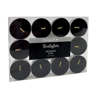 TEALIGHT 12PK UNSCENT BLACK