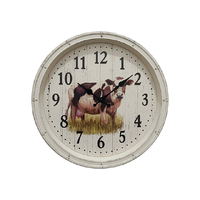 40CM COW IN PADDOCK CLOCK