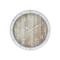 40X40CM NATURAL TIMBER LOOK CLOCK