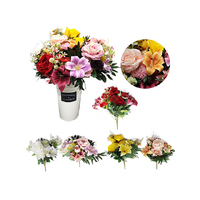 FLOWER BOUQUET 9HEAD ROSE AND LILY 6ASST