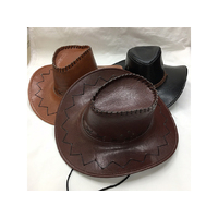 PARTY HAT COWBOY FAUX LEATHER 3ASST