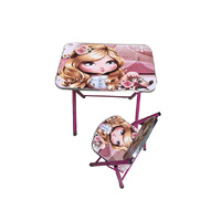 KIDS CHAIR AND TABLE 60X40CM GIRL W/BIRD