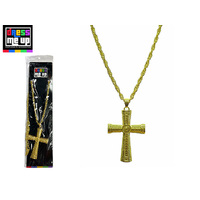 CROSS HEAVY METAL GOLD NECKLACE SOLD QTY10