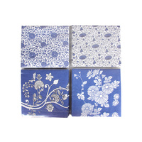 BLUE WHITE FLORAL NAPKINS 4ASST 20PK