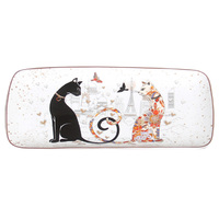 EMBOSSED CAT COUPLE SERVING PLATE 30CM