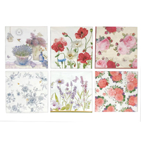 FLORAL NAPKINS 20PK 33X33CM 6ASST