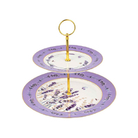 LAVENDER DREAMS 2 TIER CAKE STAND 23X37CM