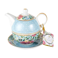 FLORAL GARDEN POWDER BLUE TEA FOR ONE SET 360X450ML