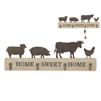 40CM HOME SWEET HOME FARMYARD KEYRACK QTY 2