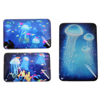 3.5X5.6CM GLASS JELLYFISH MAGNET 3ASST UN12