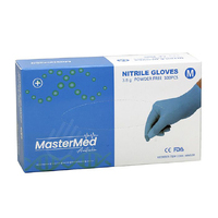 MASTERMED NITRILE GLOVES BLUE PACK 100 MEDIUM