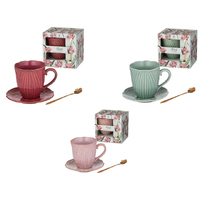 PETALS MUG SAUCER AND SPOON GIFT SET SOLD 3ASS