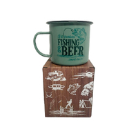 FISHING AND BEER ADVENTURE ENAMEL MUG SOLD QTY2