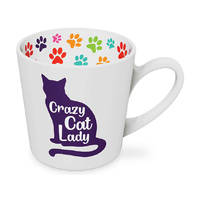 CRAZY CAT LADY BEAUTIFUL ON THE INSIDE MUG 420ML 10CM SOLD QTY2