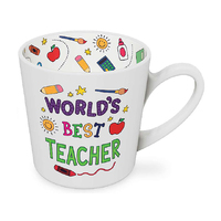 WORLDS BEST TEACHER BEAUTIFUL ON THE INSIDE MUG 420ML 10CM SOLD QTY2