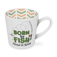 BORN TO FISH BEAUTIFUL ON THE INSIDE MUG 420ML 10CM SOLD QTY2