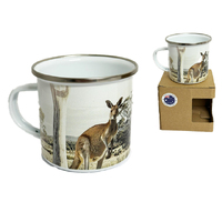 8X7.8CM ENAMEL MUG WITH KANGAROO