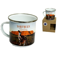 8X7.8CM ENAMEL MUG WITH KANGAROO NT