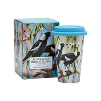 AUS BIRD AND FLORA MAGPIE DOUBLE WALLED TRAVEL MUG