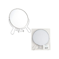 MIRROR DOUBLE SIDED NETAL FRAME &amp; STAND 14.5CM