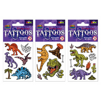 TATTOOS DINOSAUR 3ASST SOLD QTY 12