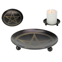 20CM IRON PENTAGRAM OFFERING PLATE QTY 2