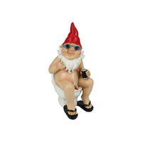 26CM RUDE GNOME SITTING ON TOILET QTY 2