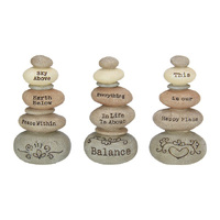 13.5CM INSPIRATIONAL CAIRN ROCKS 3 ASST