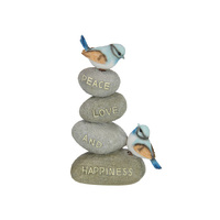 20CM BLUE BIRDS ON INSPIRATIONAL ROCK