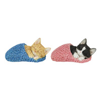 19CM SLEEPING CAT IN SLIPPER 2ASST