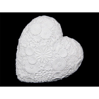 14CM WHITE FLORAL HEART