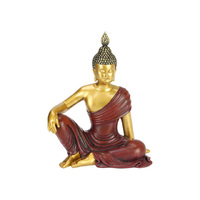 22CM RULAI BUDDHA SITTING GOLD/RED