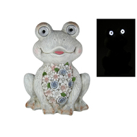 31CM SOLAR GARDEN FROG W/LIGHT UP EYES QTY 2