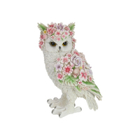 31CM OWL WITH FLOWER FINISH