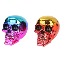 14CM ELECTRO PLATED LOOK SKULL 2ASST