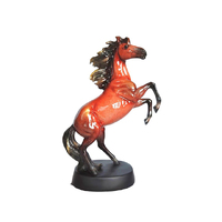 32CM MARBLE BROWN REARING HORSE