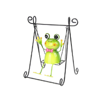 30CM METAL FROG ON SWING GARDEN SWING