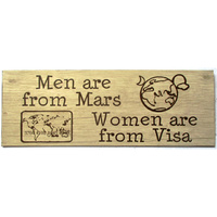 PLAQUE MEN ARE FROM MARS 36X13CM