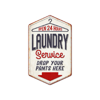 SIGN LAUNDRY OPEN 24HR 24X40CM