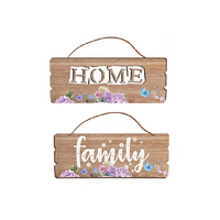 WOODEN PLAQUE 30X12CM 2ASST