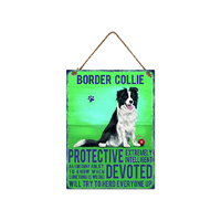 METAL BORDER COLLIE WALL HANGING 20X27CM