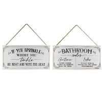 30X15CM MDF BATHROOM RULES 2ASST QTY 4