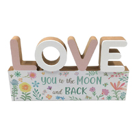 20X11CM LOVE YOU TO THE MOON AND BACK QTY 4