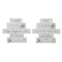 28X25CM HANGING FAMILY WALL PLAQUE 2ASST QTY 4