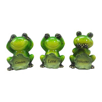 9CM GARDEN FROG W/LILYPAD SIGN 3ASST QTY 6