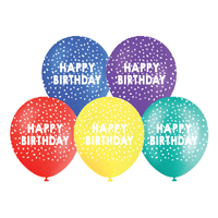 BALLOON PRINTED 10PK 30CM BRIGHTS SOLD QTY12